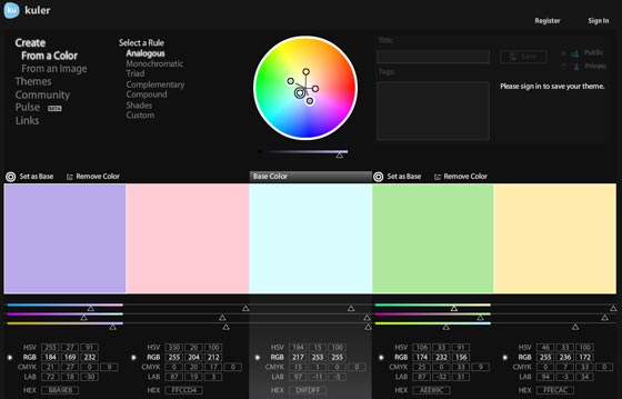 Herramientas para combinar colores para Diseñadores