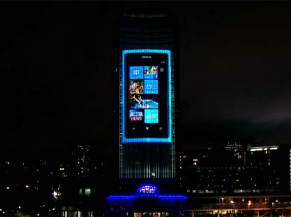 Nokia Lumia ilumina el edificio Millbank