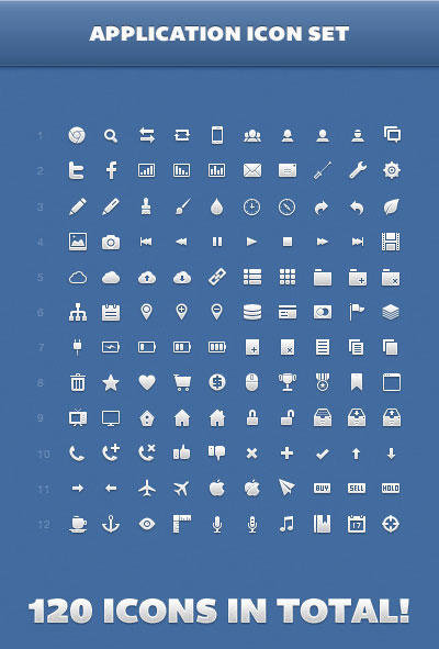 Application Icon Set: 120 iconos