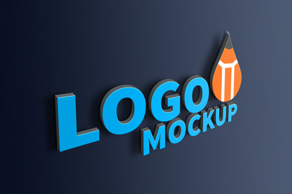 3D PSD Logo Mockup
