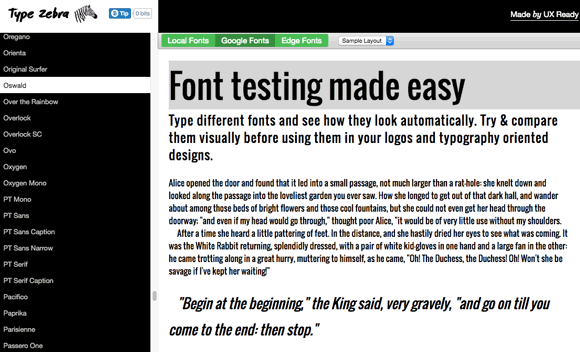 Visualiza una tipografía antes de usarla con Type Zebra