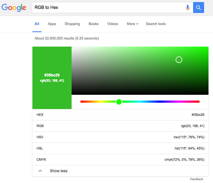 RGB to Hex y encuentra cualquier color desde Google