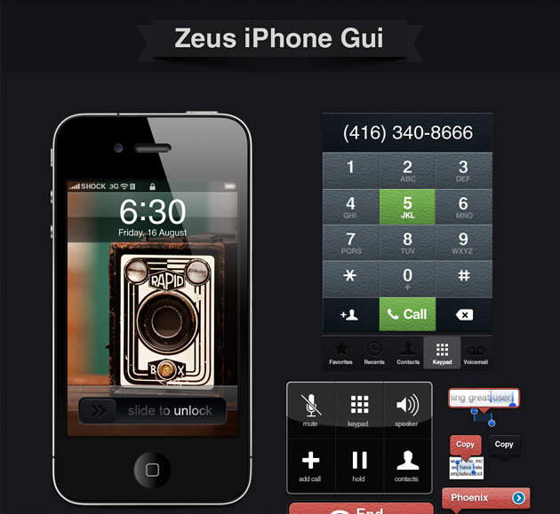 Zeus: iPhone GUI PSD