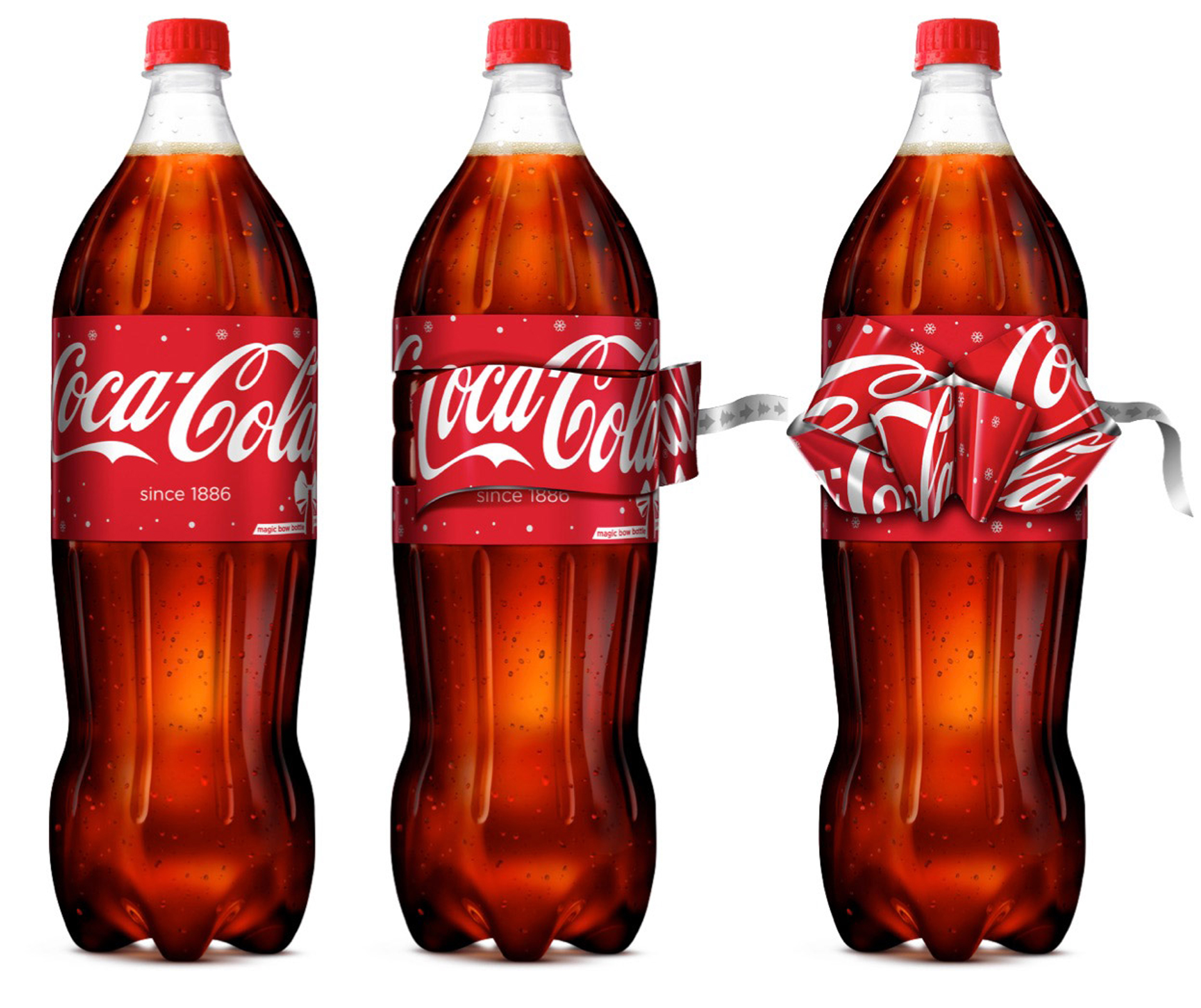 Coca-Cola celebra la Navidad con un lazo en su botella